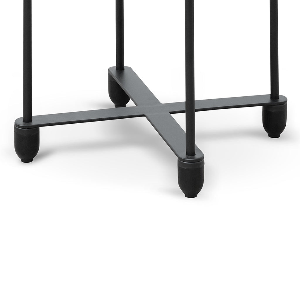 Wooden Top Capri Side Table - Full Black