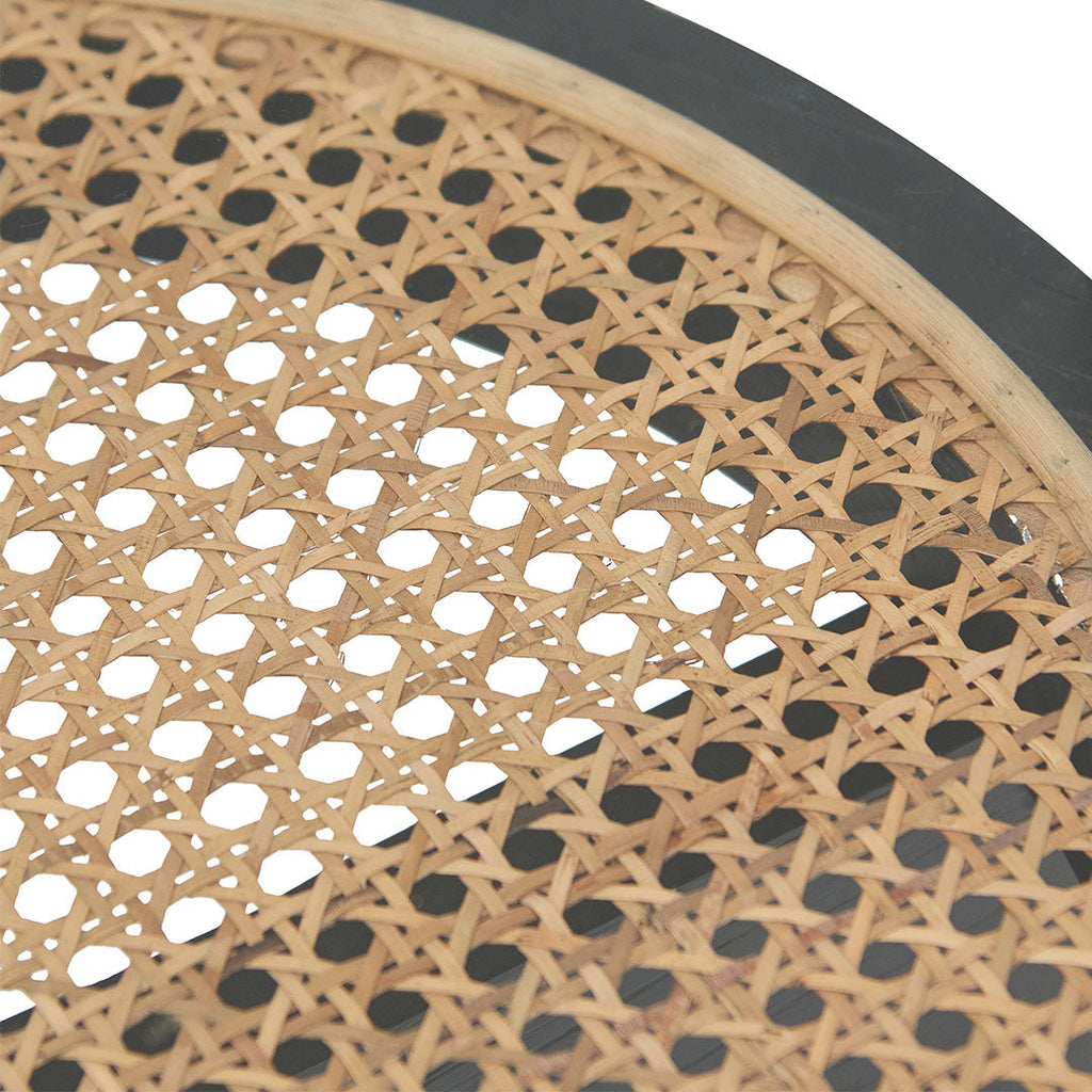 50cm Round Glass Capri Side Table - Black