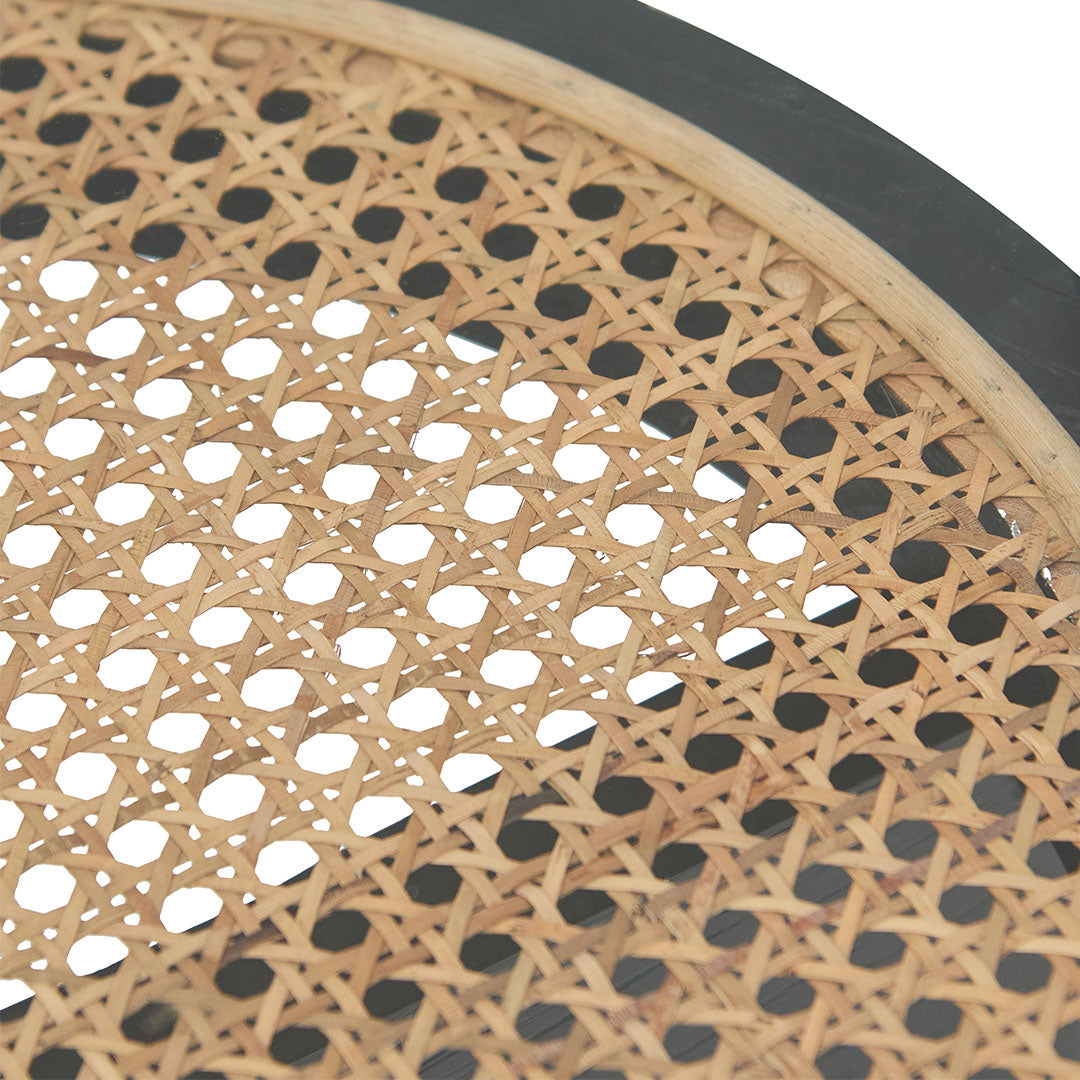 50cm Round Glass Capri Side Table - Black