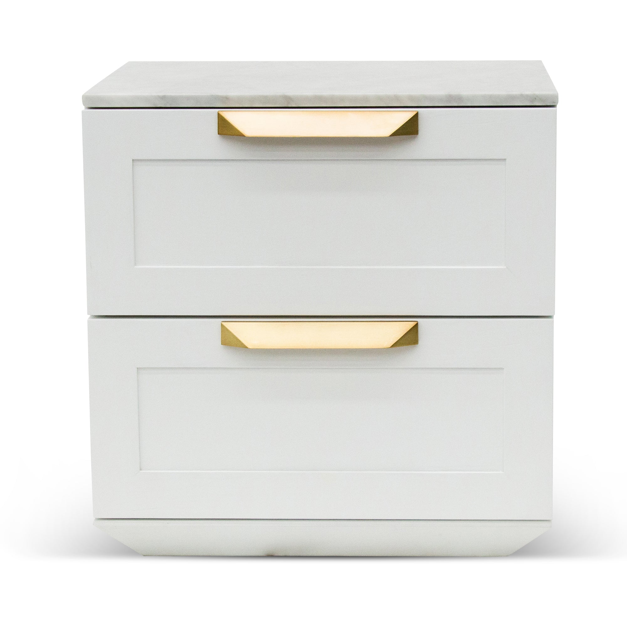Bedside Table - White with Marble Top