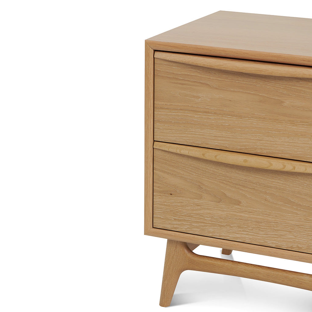 2 Drawer Bedside Table - Natural Oak