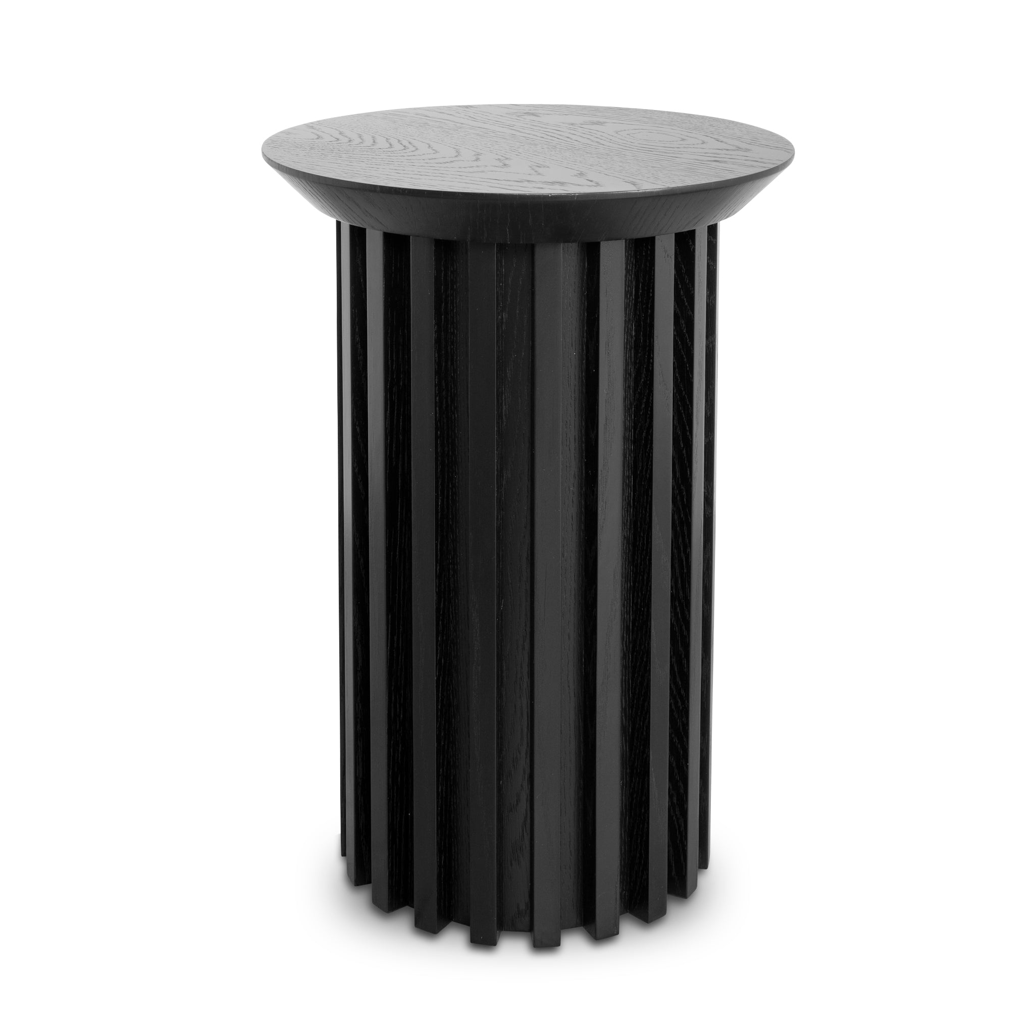 Round Capri Side Table - Black Oak