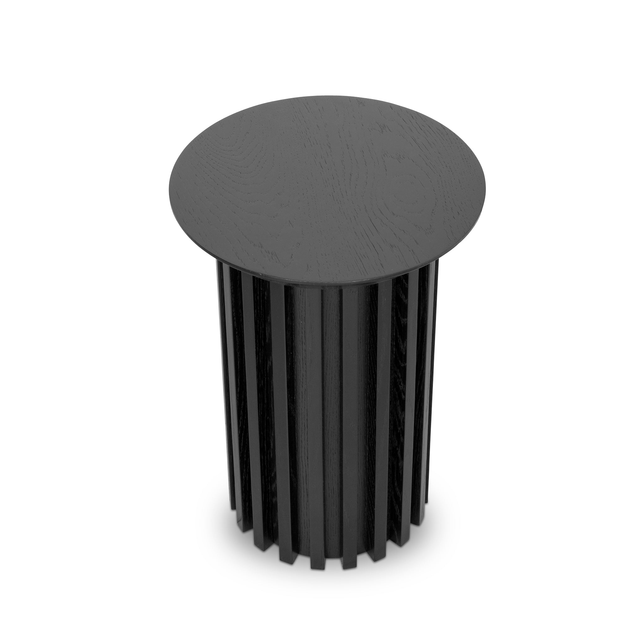Round Capri Side Table - Black Oak