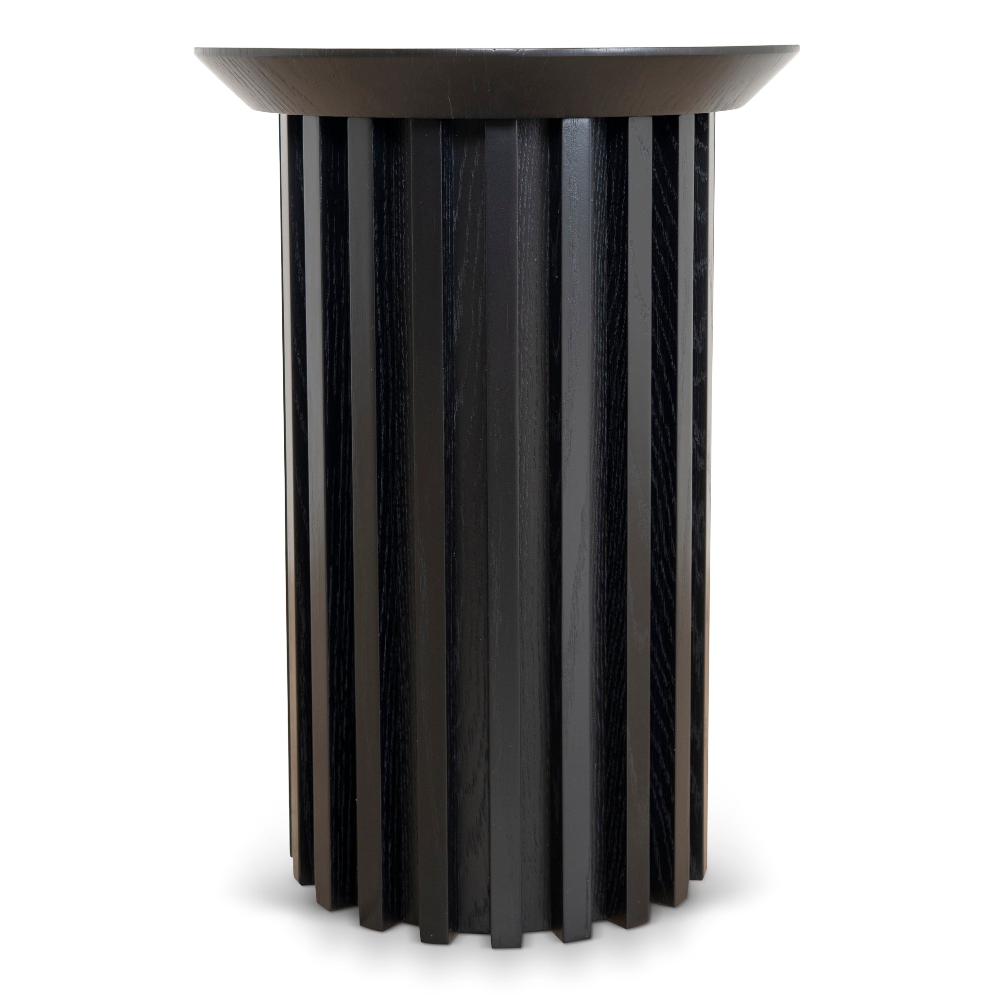 Round Capri Side Table - Black Oak