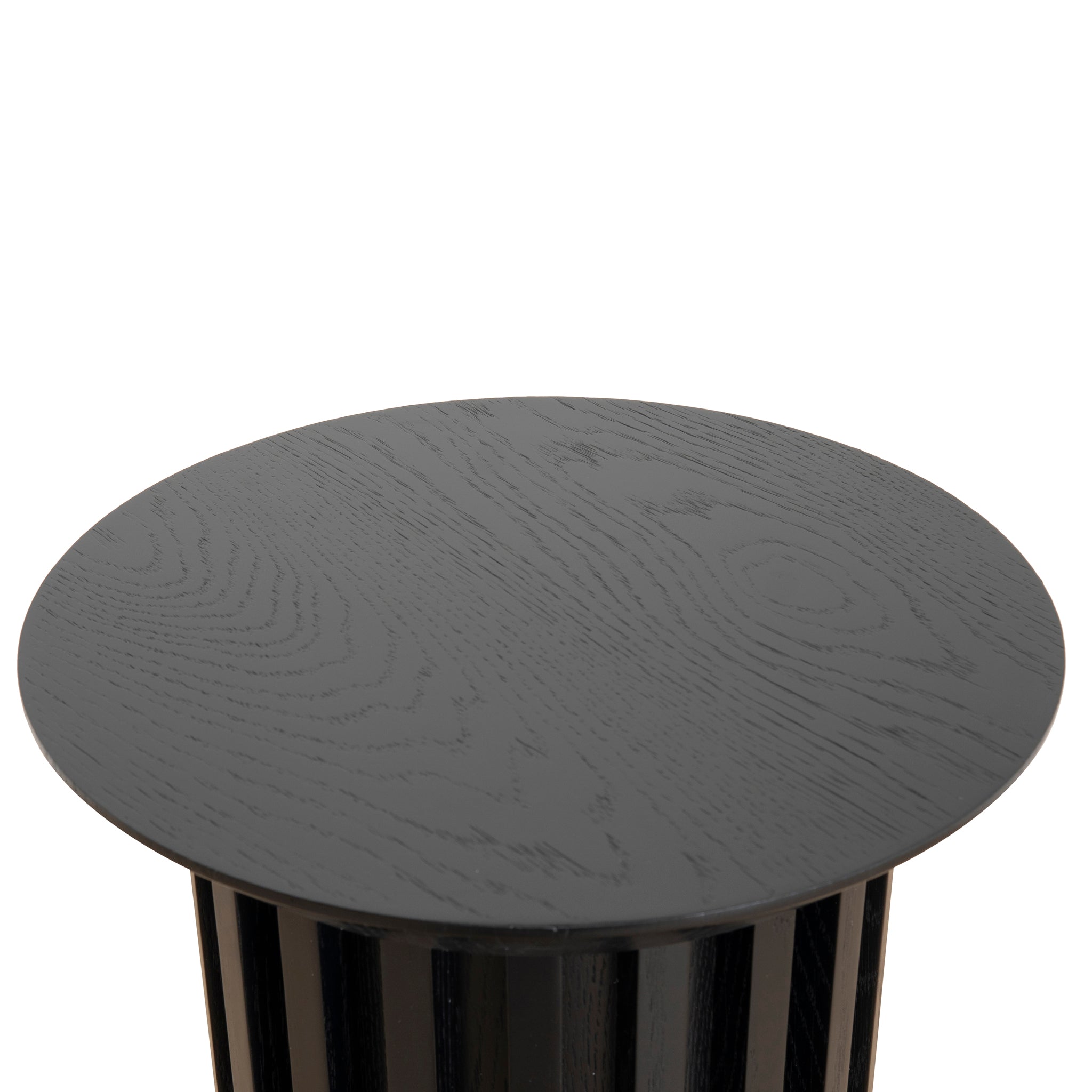Round Capri Side Table - Black Oak