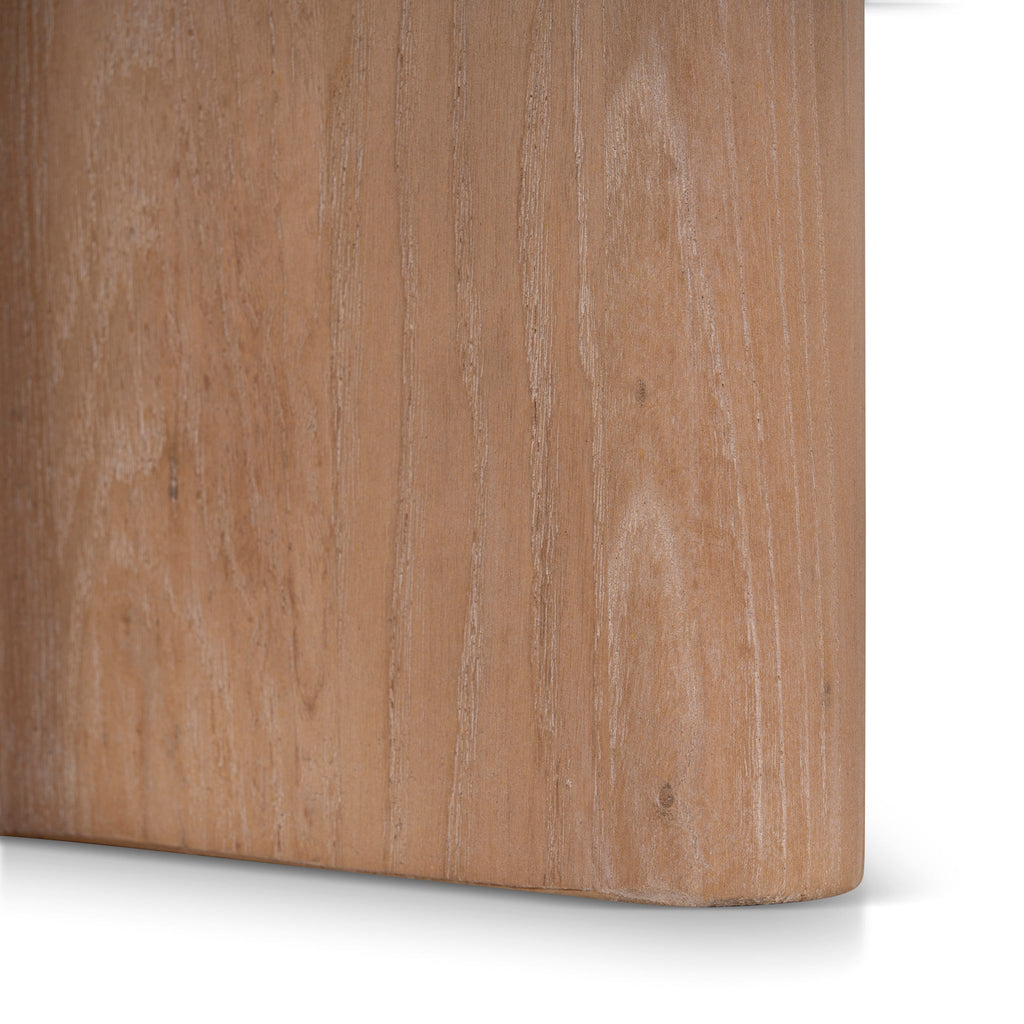 Travertine Marble Round Capri Side Table - Light Natural Elm
