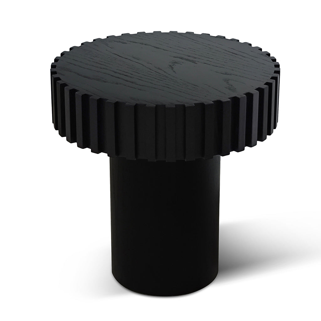 50cm Round Capri Side Table - Full Black