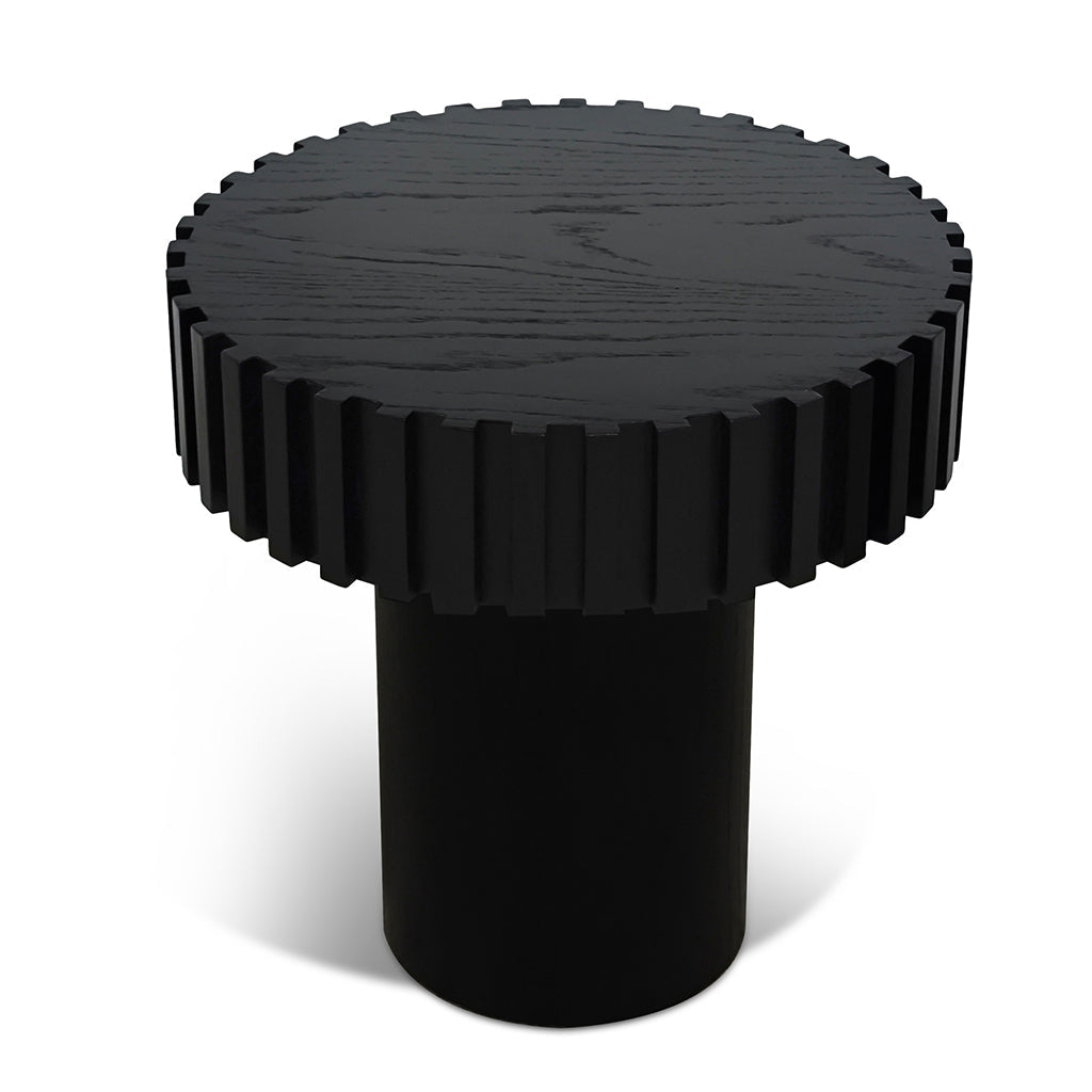 50cm Round Capri Side Table - Full Black