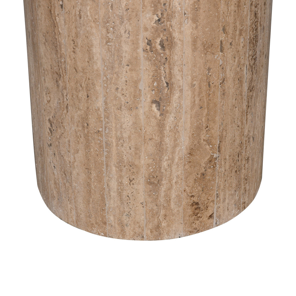 50cm Travertine Top Capri Side Table - Natural