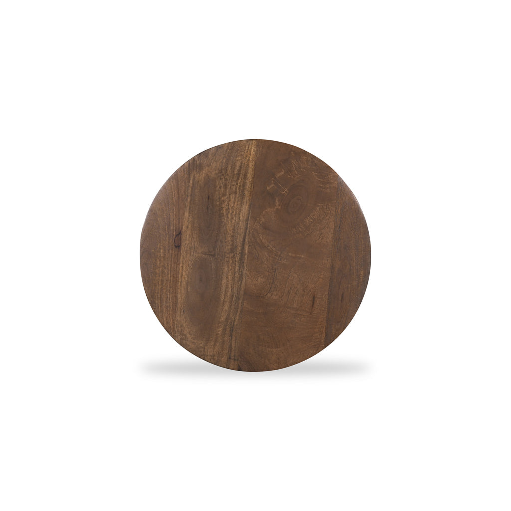 40cm Round Capri Side Table - Walnut
