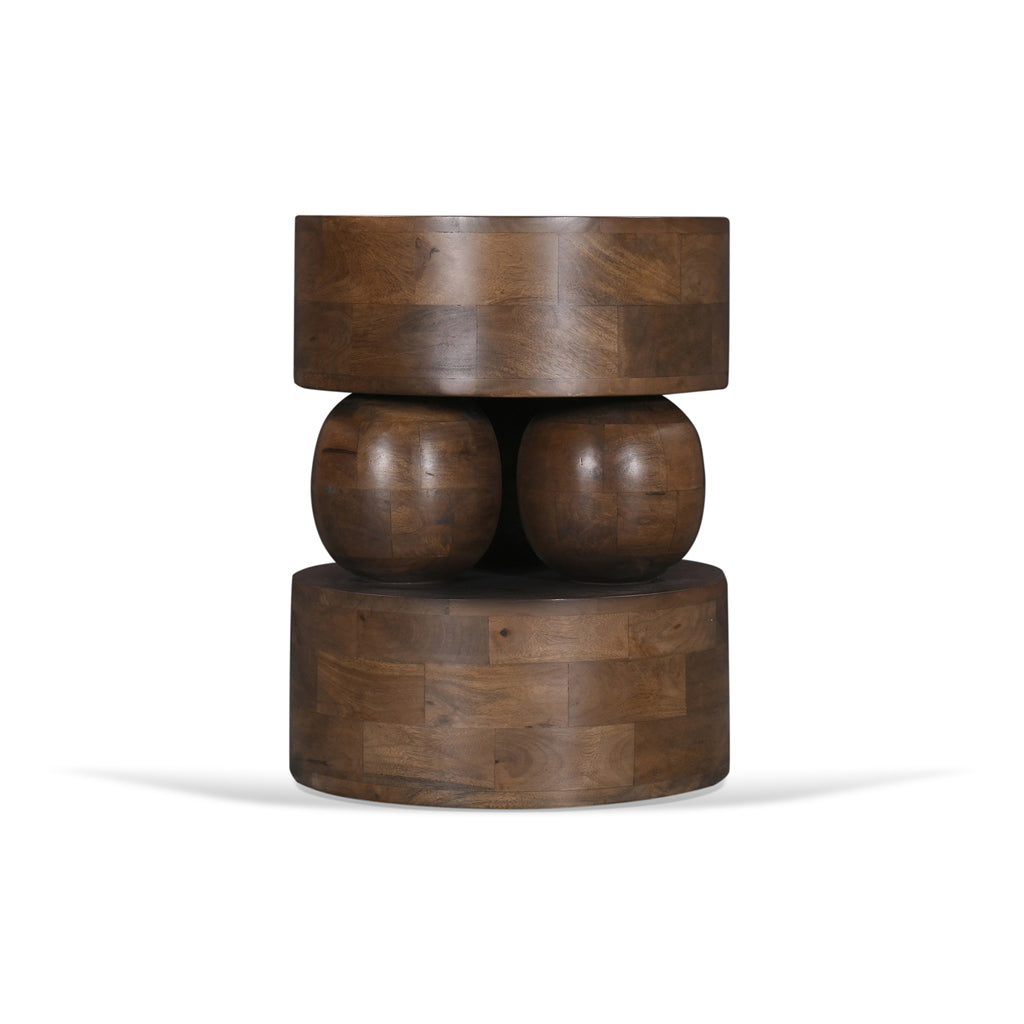 40cm Round Capri Side Table - Walnut
