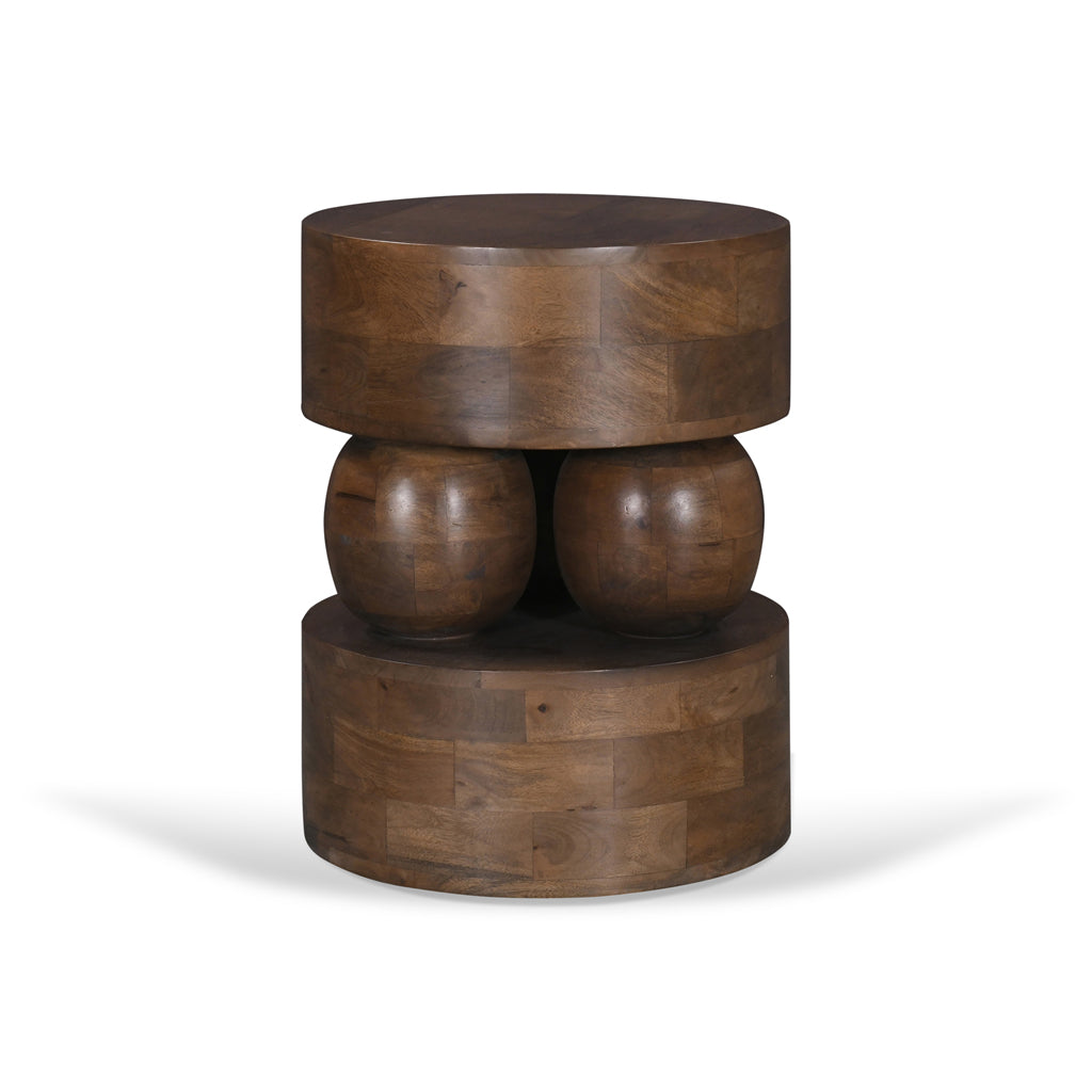 40cm Round Capri Side Table - Walnut