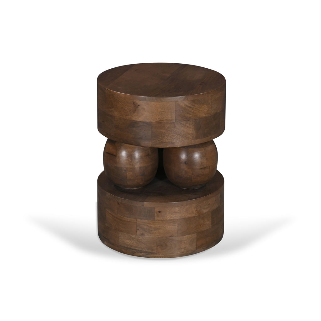 40cm Round Capri Side Table - Walnut