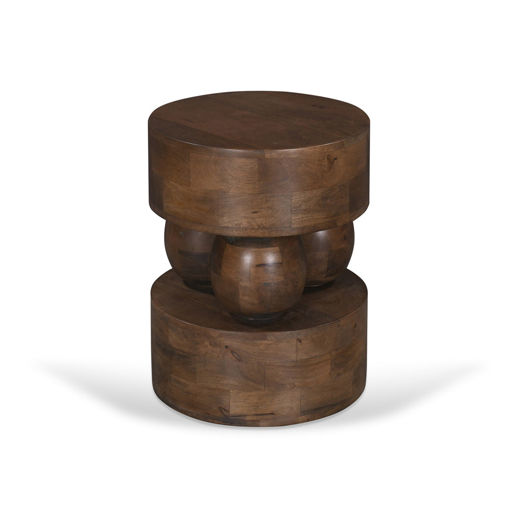 40cm Round Capri Side Table - Walnut