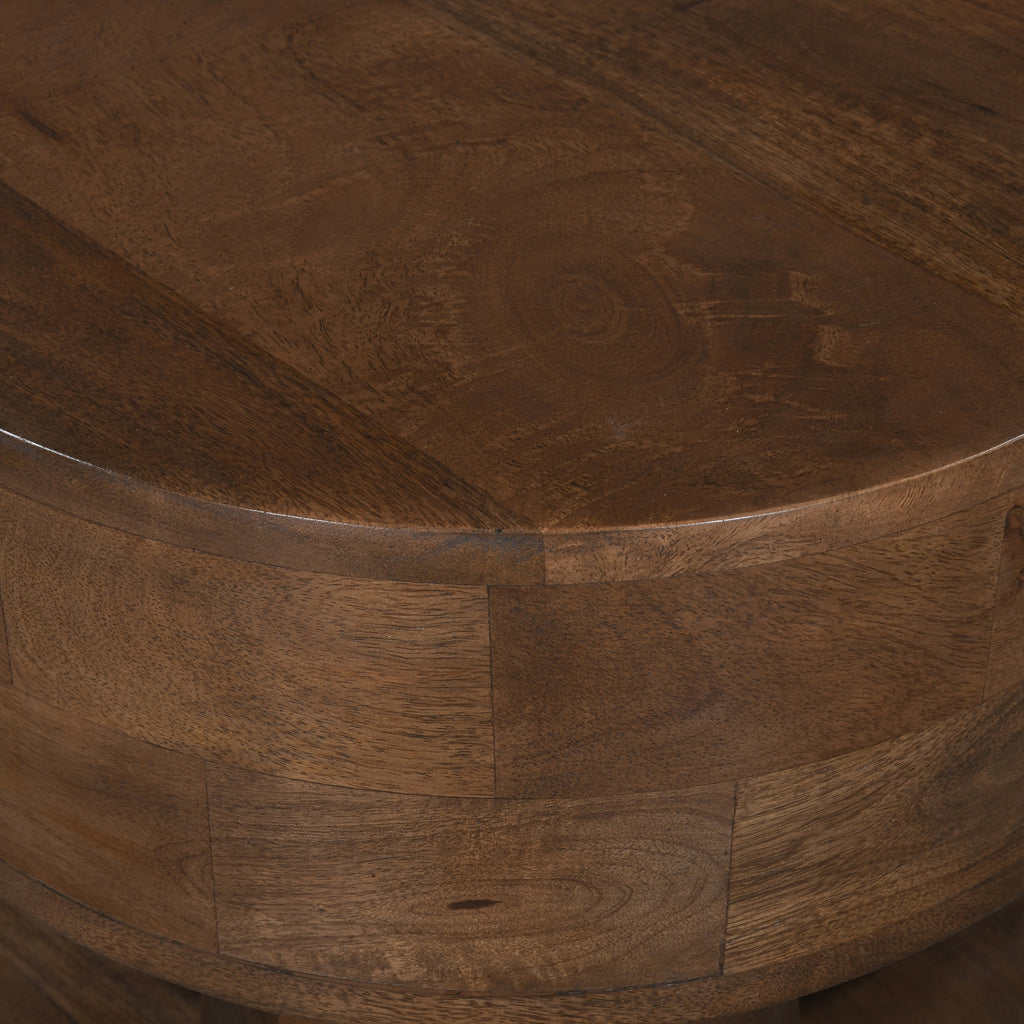 40cm Round Capri Side Table - Walnut
