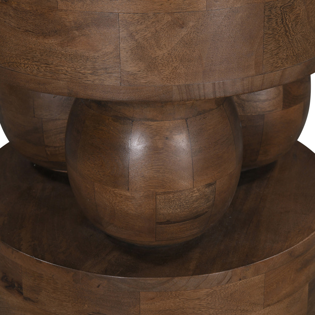 40cm Round Capri Side Table - Walnut