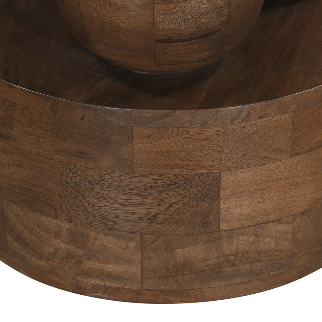 40cm Round Capri Side Table - Walnut