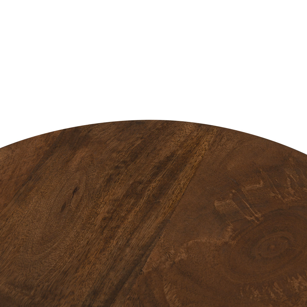 40cm Round Capri Side Table - Walnut