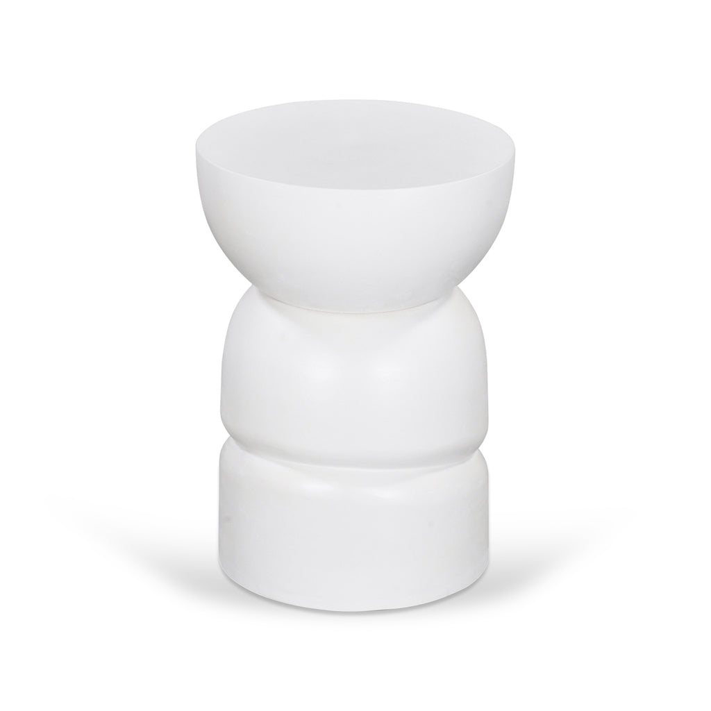 38cm Round Capri Side Table - White