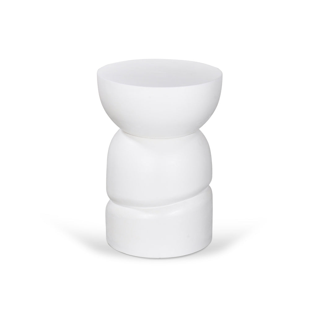 38cm Round Capri Side Table - White