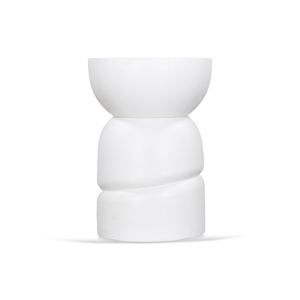 38cm Round Capri Side Table - White