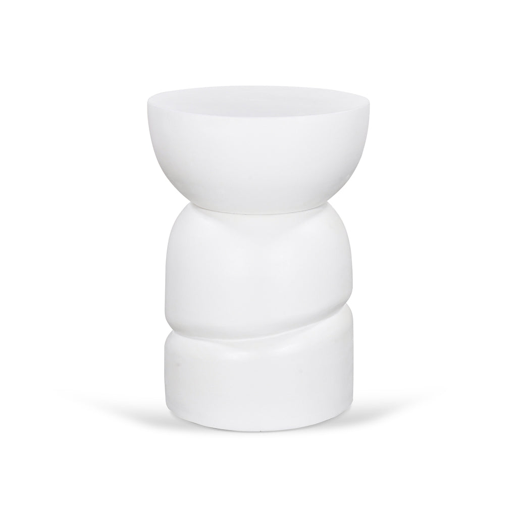 38cm Round Capri Side Table - White