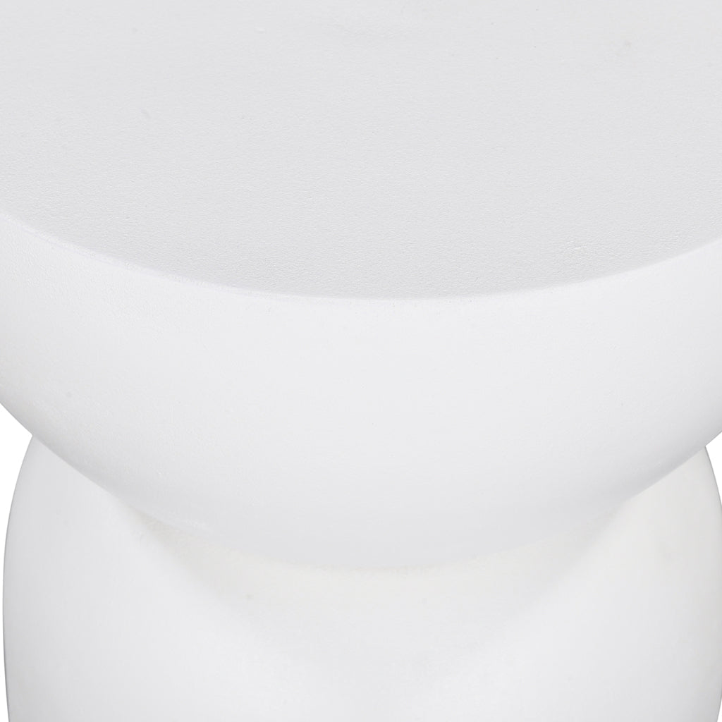 38cm Round Capri Side Table - White