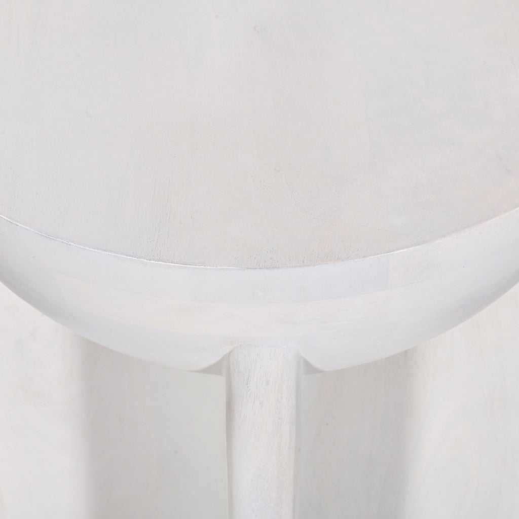 40cm Round Capri Side Table - Cafe White
