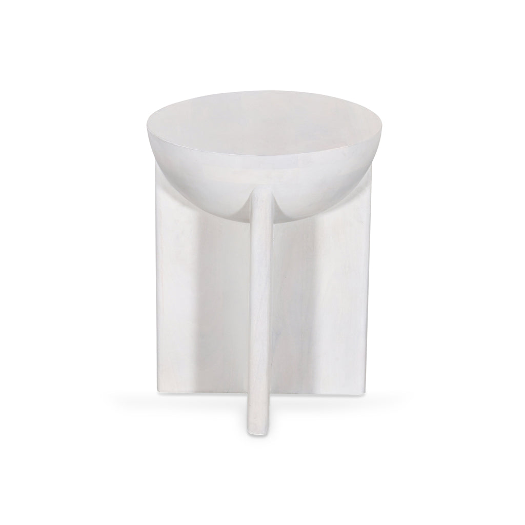 40cm Round Capri Side Table - Cafe White