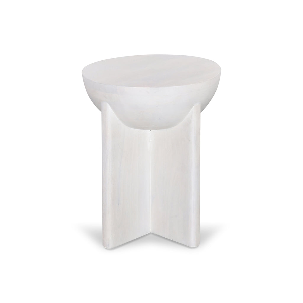 40cm Round Capri Side Table - Cafe White
