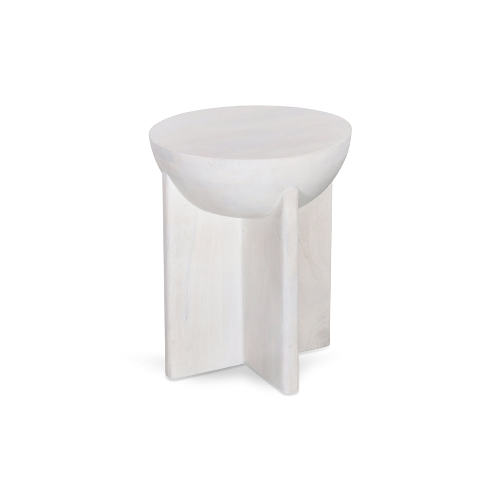 40cm Round Capri Side Table - Cafe White
