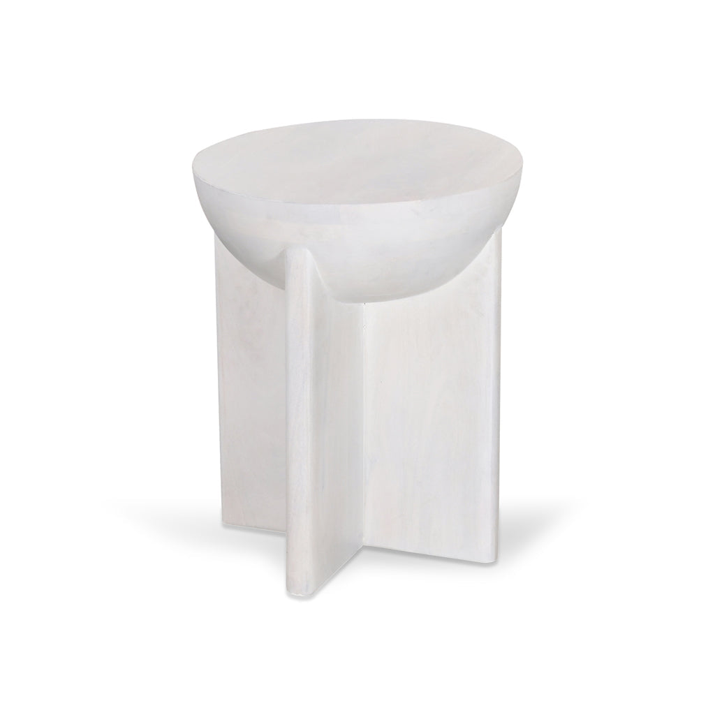 40cm Round Capri Side Table - Cafe White