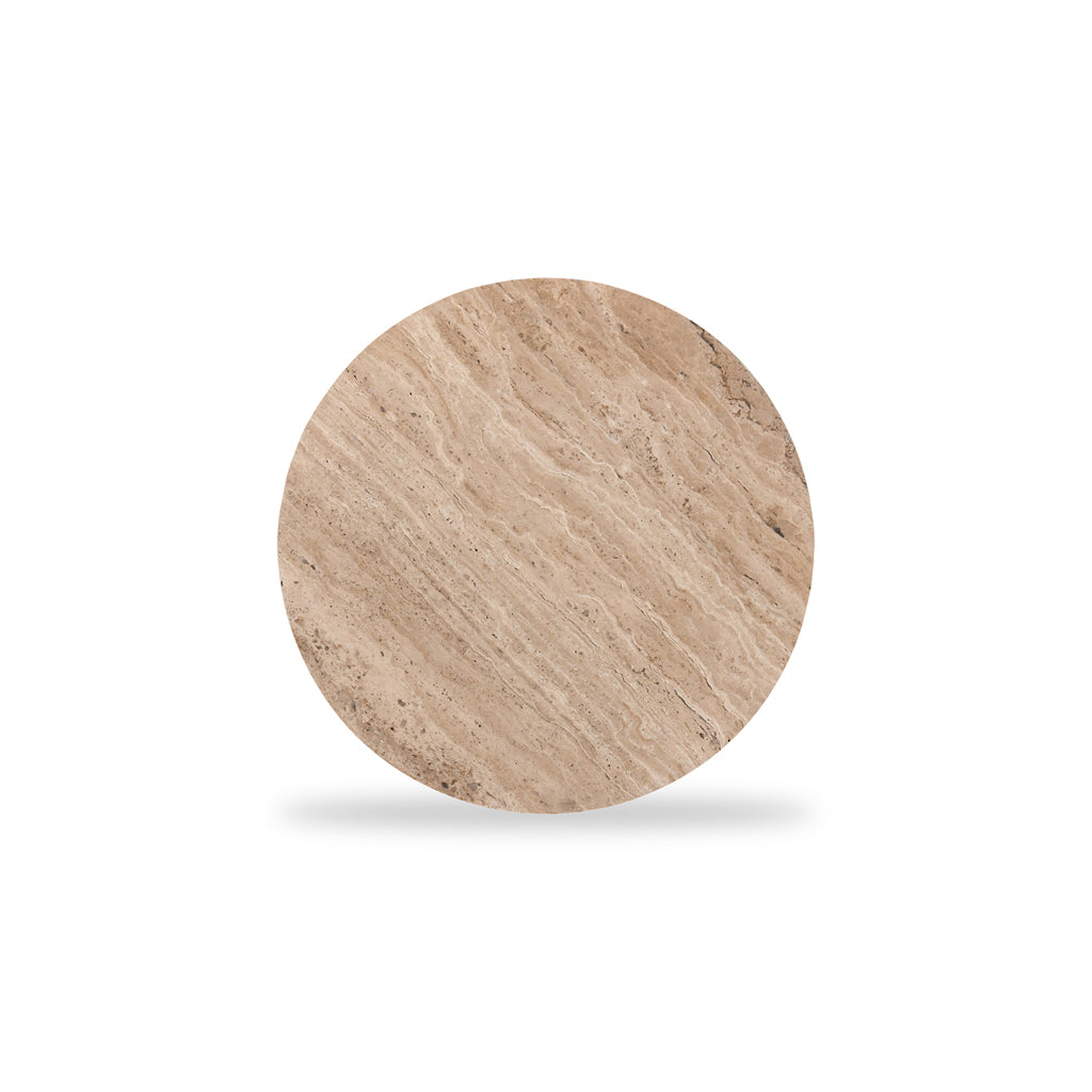 45cm Travertine Top Round Capri Side Table