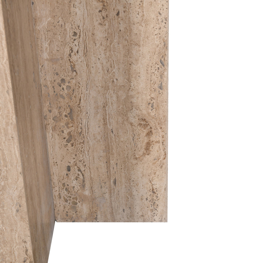 45cm Travertine Top Round Capri Side Table