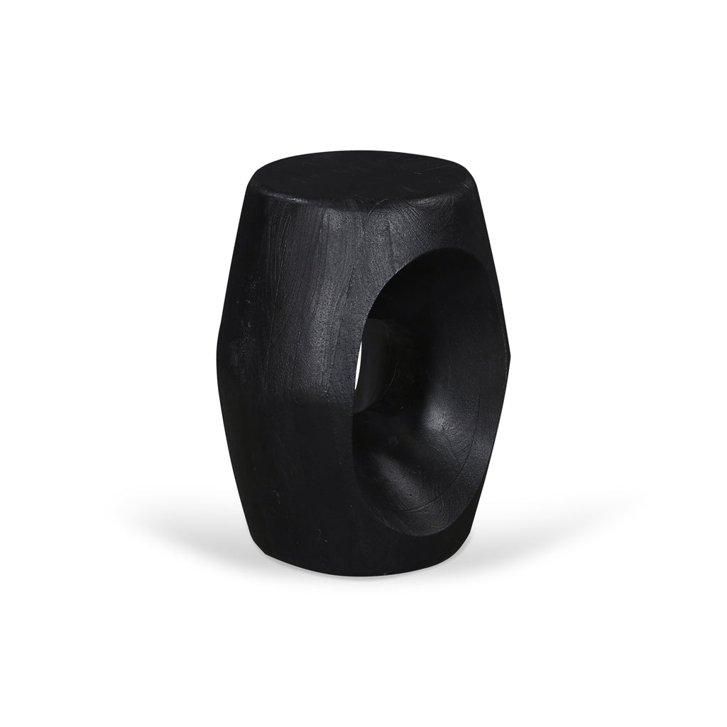 40cm Round Capri Side Table - Full Black