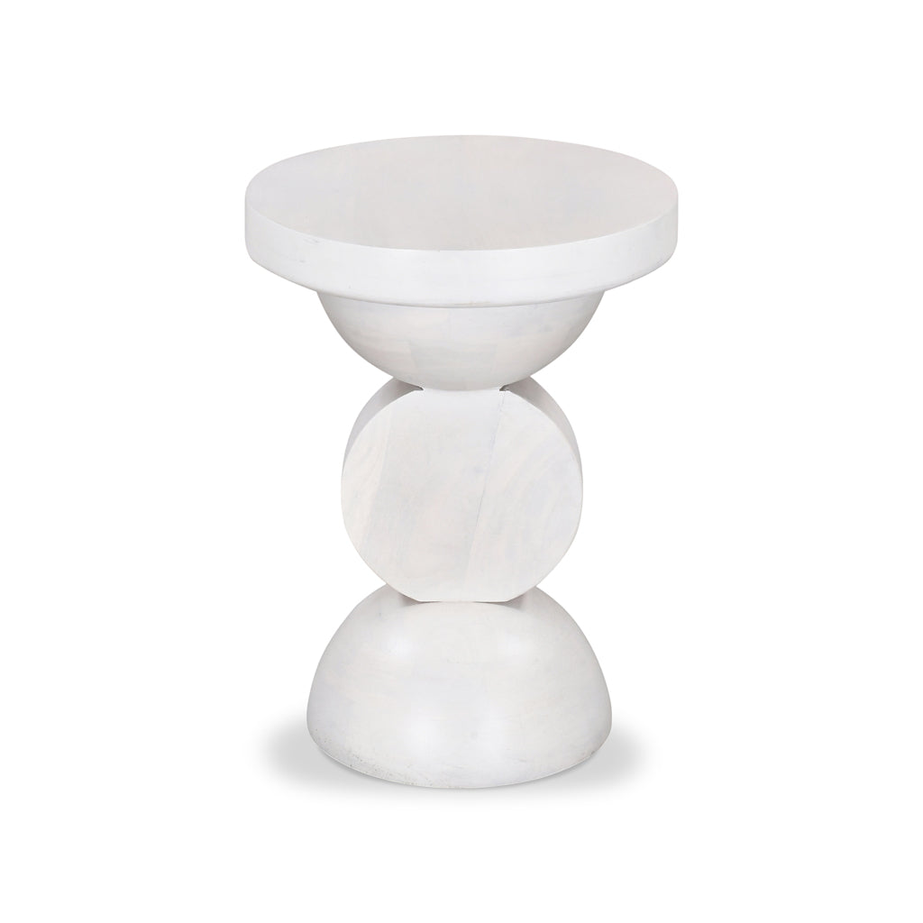 38cm Round Capri Side Table - Cafe White