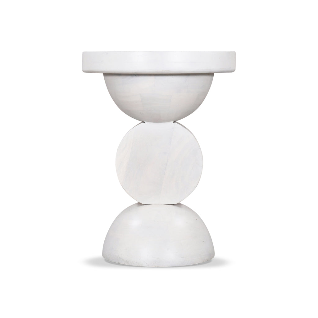 38cm Round Capri Side Table - Cafe White