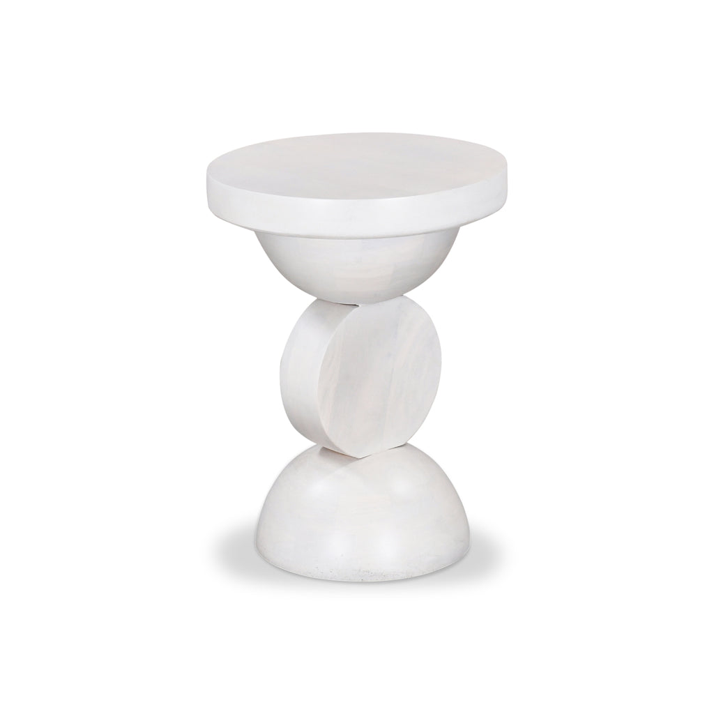38cm Round Capri Side Table - Cafe White