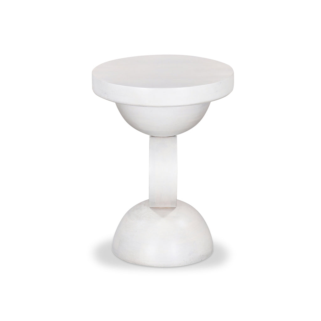 38cm Round Capri Side Table - Cafe White
