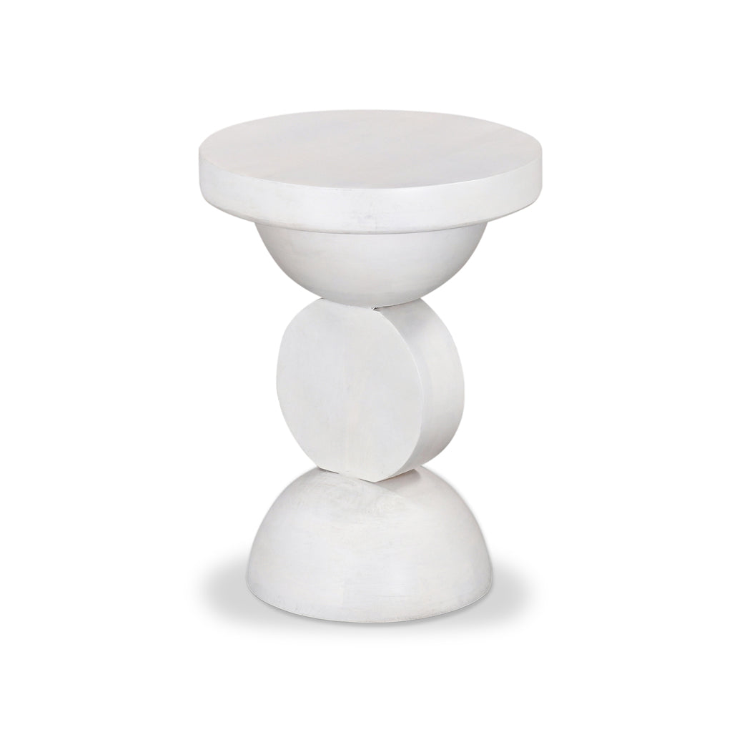 38cm Round Capri Side Table - Cafe White