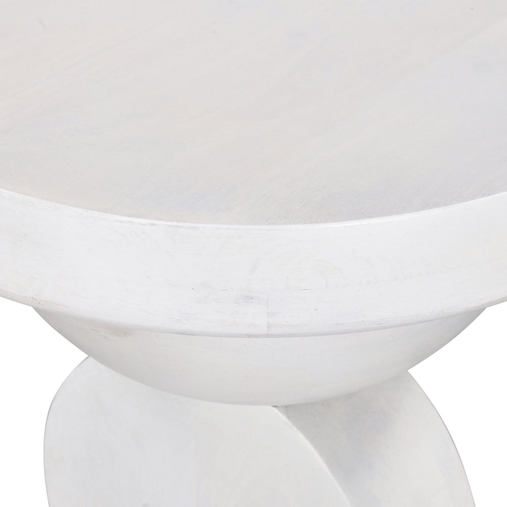38cm Round Capri Side Table - Cafe White
