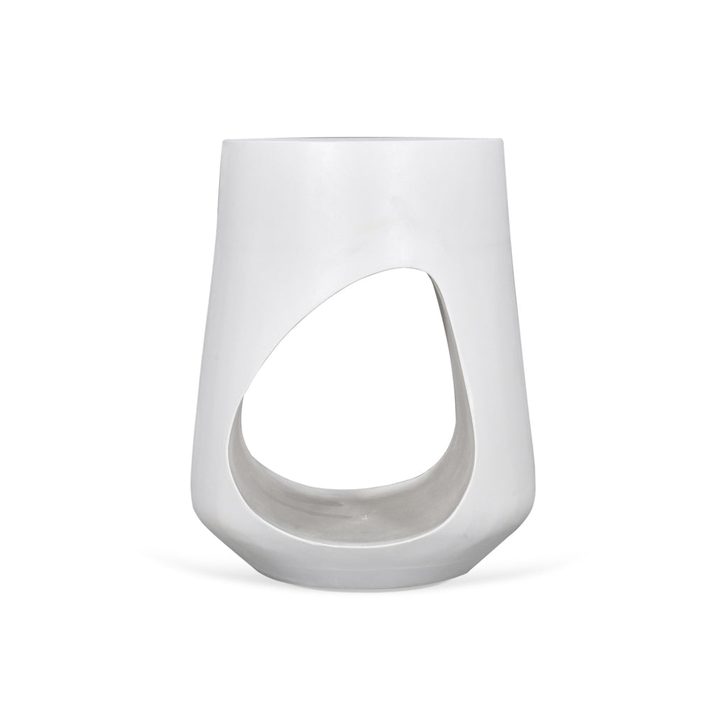 32cm Round Capri Side Table - White