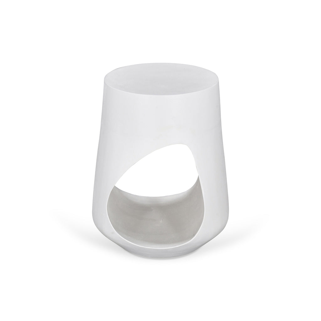 32cm Round Capri Side Table - White