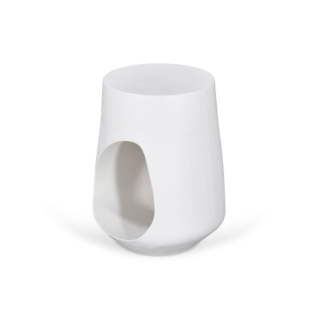 32cm Round Capri Side Table - White