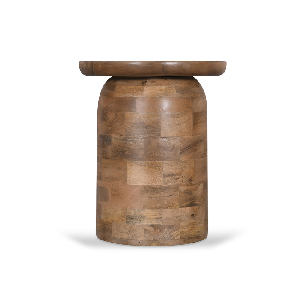 40cm Travertine Top Capri Side Table - Natural