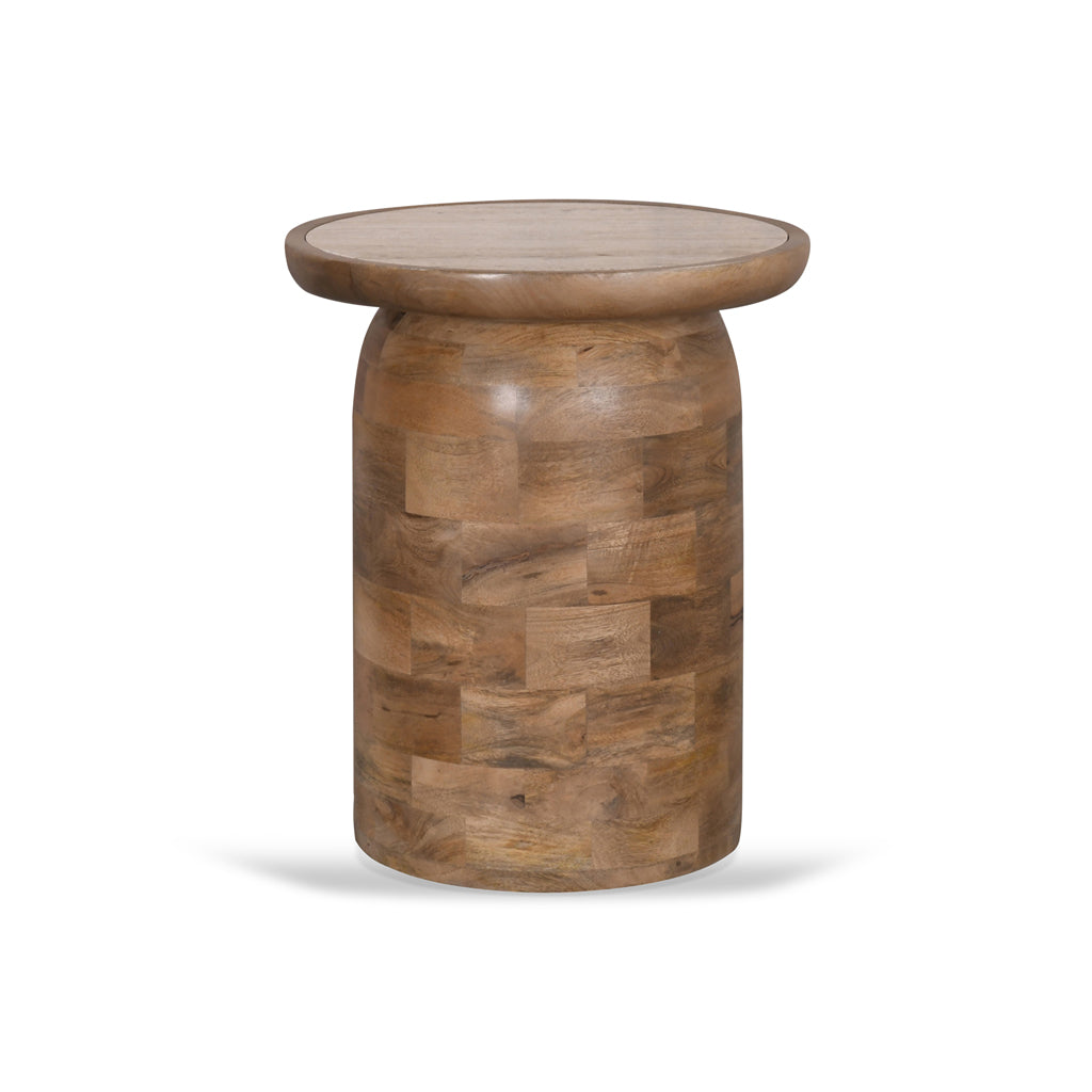 40cm Travertine Top Capri Side Table - Natural