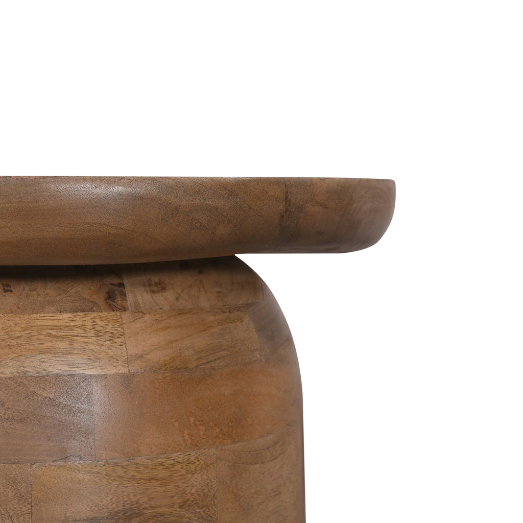40cm Travertine Top Capri Side Table - Natural