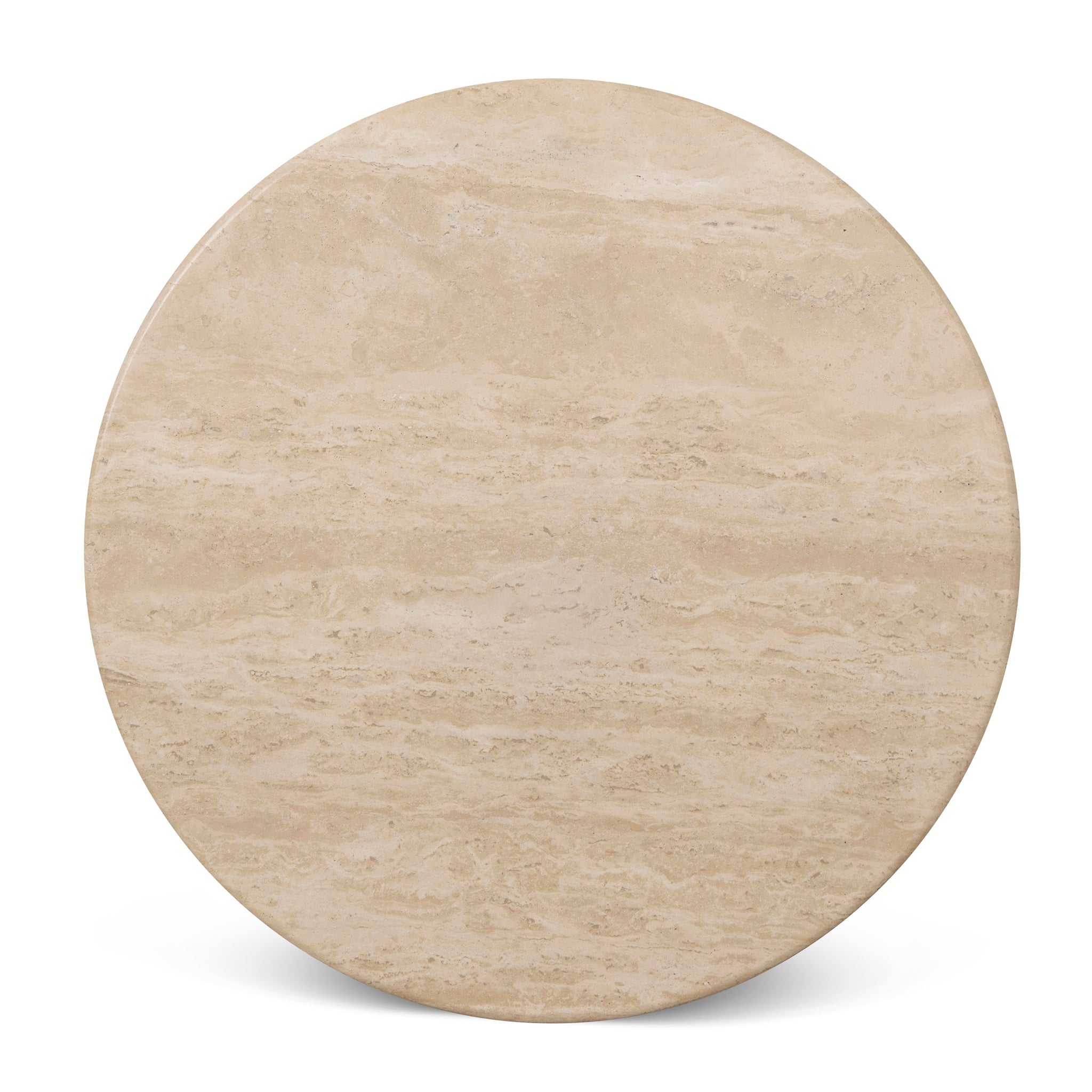 60cm Travertine Top Capri Side Table - Creme Ash