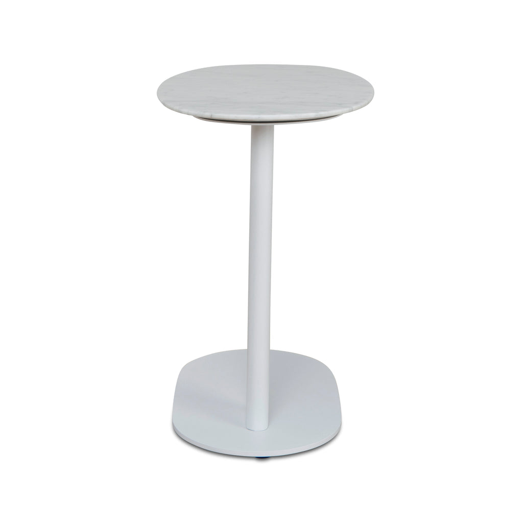60cm Marble Capri Side Table - White Base
