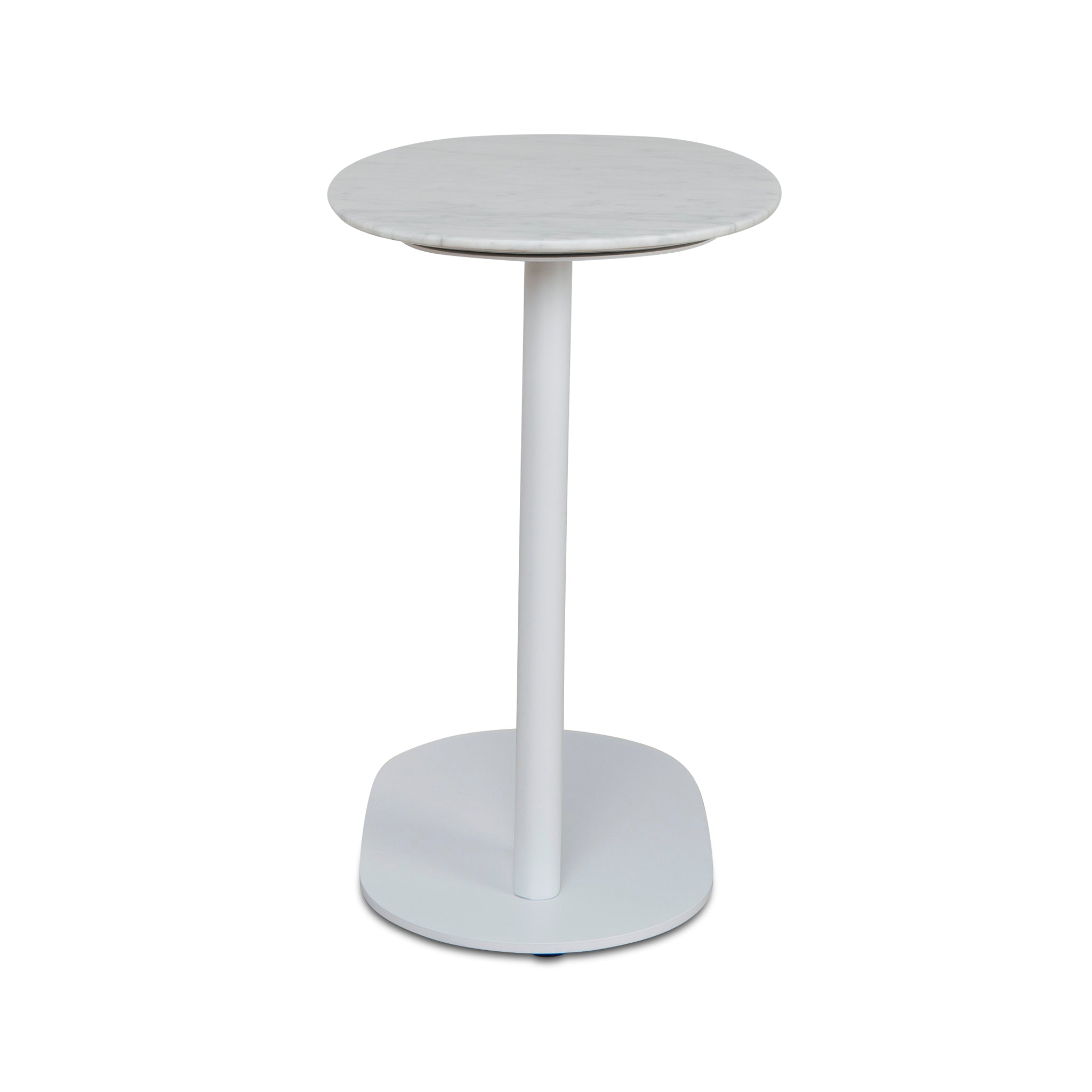 60cm Marble Capri Side Table - White Base